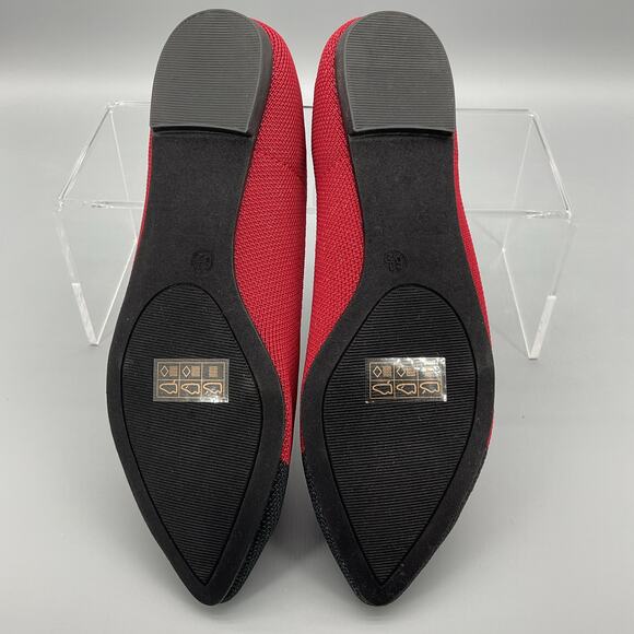 NEW Journee Collection Women’s Veata Soft Knit Flats Red Size 6.5 - Picture 9 of 11